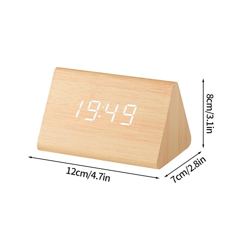 Деревянный цифровой будильник Настольные светодиодные часы Прикроватные светодиодные будильники Электронные часы Офисное украшение