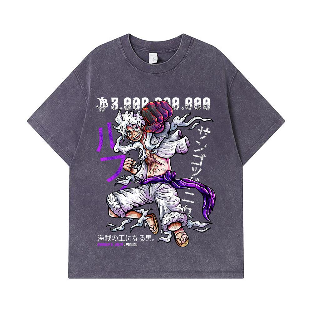 275 GSM Washed T-shirts 100% Cotton One Piece V3 Sun God Nika Print Unisex Heavy Cotton T Shirt