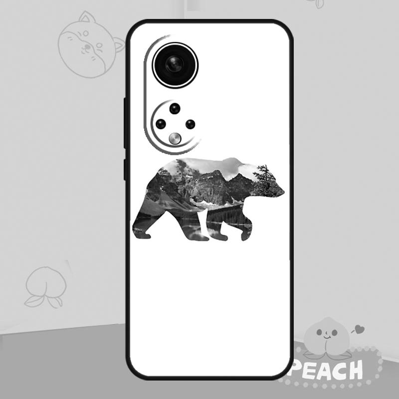 Cartoon Grizzly Bear Case For Honor Magic 8 6 7 Pro Honor 400 200 70 90 Lite X8b X8c X9a X9b X9c X9d Win RT Cover
