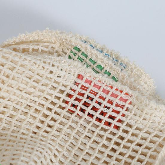 Shopping Bag Reusable Large Capacity Cotton Fruit Vegetable Produce Mesh Tote for Outdoor