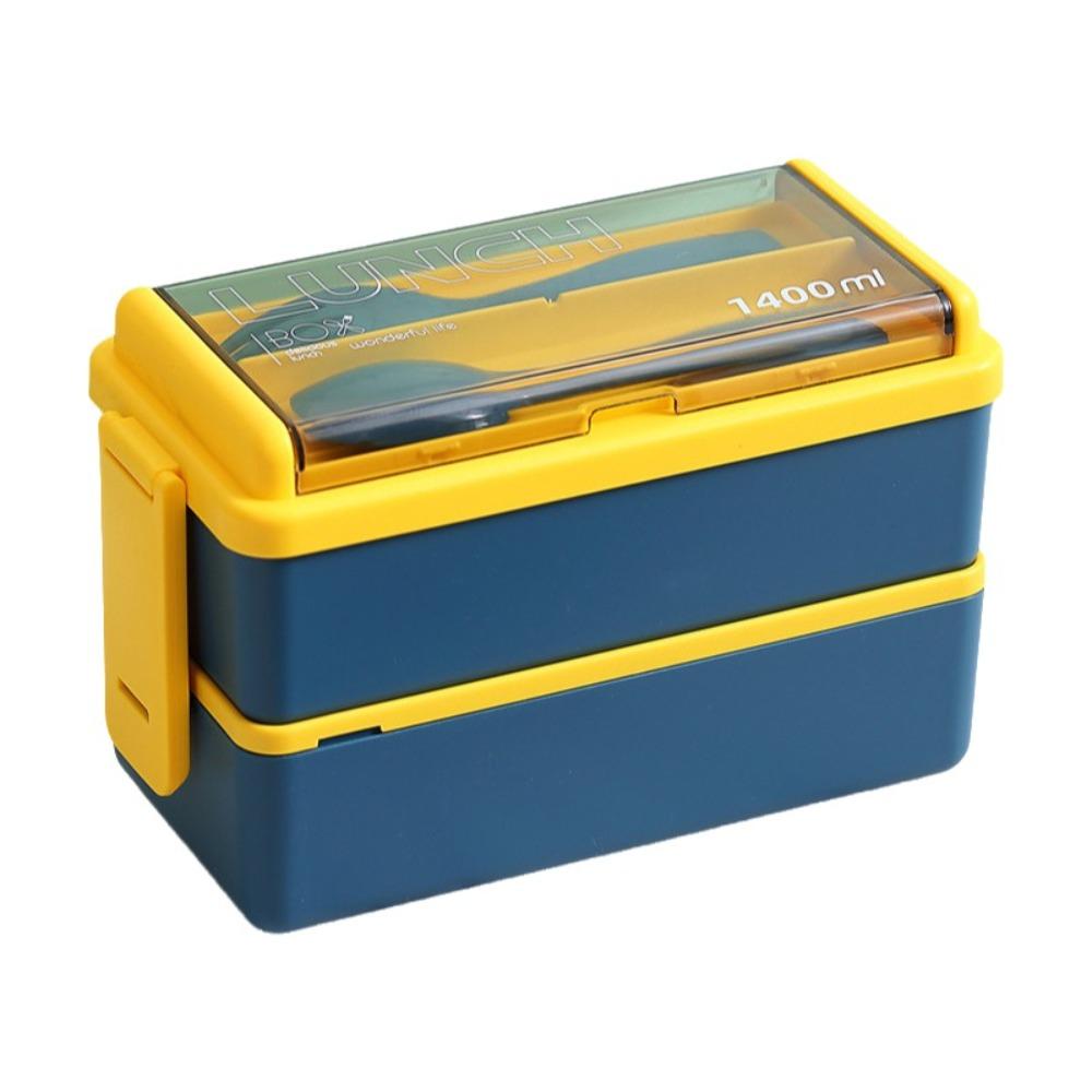 700/1400ml Capacity Portable Lunch Box Leakproof Design Dinnerware Set  Camping Use