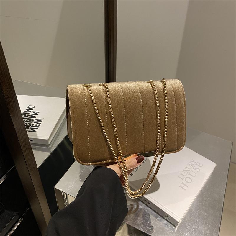 Сумка Trend Golden Velvet Chain, женская сумка Tide Small Square, вышитая нитью Diamond Grid, женская сумка через плечо на одно плечо
