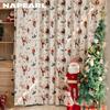 1 шт. Рождественские шторы Милые мультяшные шторы блэкаут с принтом для спальни, гостиной, балкона, окна для домашнего декора