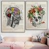 Vintage Human Anatomy Flowers Art Poster Print Canvas Painting Medical Heart Anatomy Wall Picture For Hospital Clinic Decor