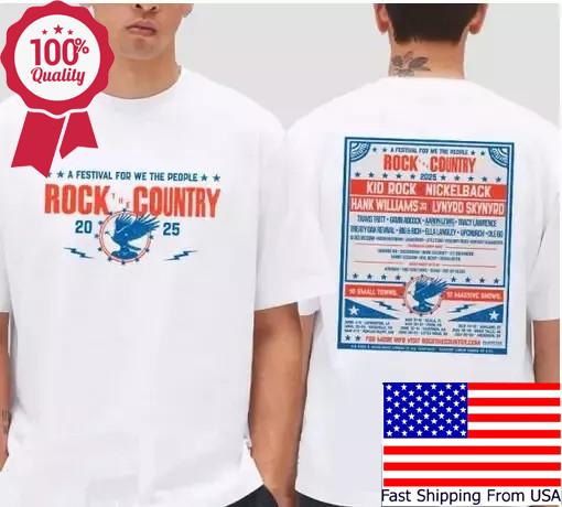 Rock The Country 2025 Состав Подарки для фанатов Двусторонние Классическая футболка Унисекс футболка