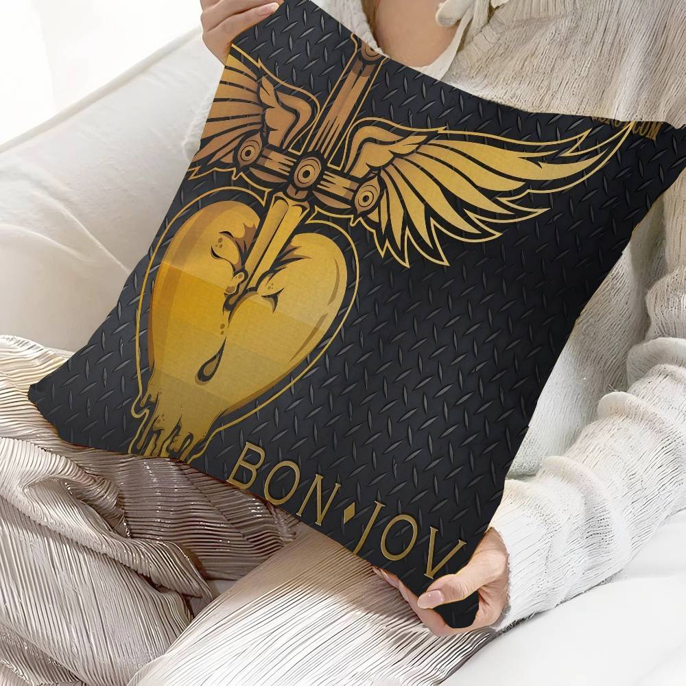 B-Bons J-Jovi Cushion Cover Pillow Cover Decor Pillowcase Printed Cushion Case For Couch