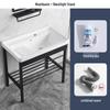 Stainless Steel Bracket Ceramic Wash Basin with Faucet