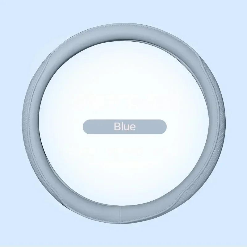 Высококачественная перфорированная лоскутная оплетка на руль из кожи наппа, нескользящая, дышащая, универсальная 15 дюймов (Прибл. 38,1 см)