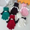 Couple Gloves Cute Leaky Finger Magnetic Holding Warm Finger Brushed Velvet Gloves