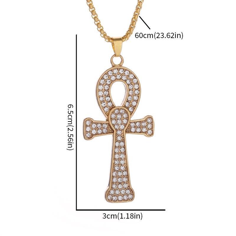 Египетский Ангел Ключ Подвеска Европейский и Американский Мужской и Женский Нержавеющая Сталь Модная Цепочка Анка Крест