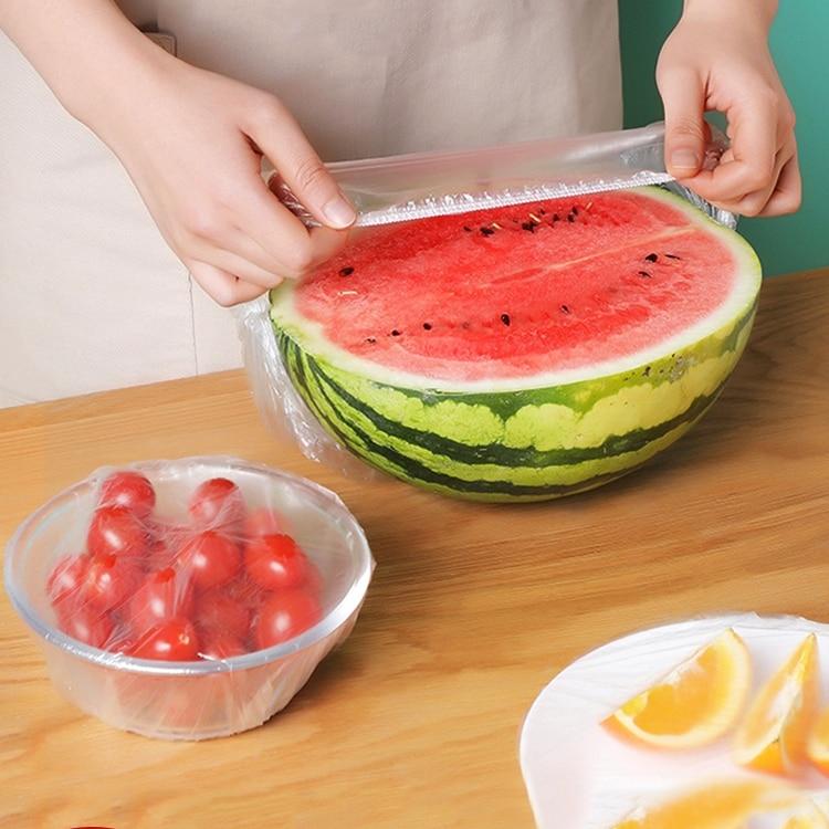 100/200/400 шт. одноразовые крышки для хранения продуктов, многоразовые эластичные чехлы для свежих продуктов, эластичная пленка, чаша, чехол для посуды, сумка для хранения свежих продуктов, шапочка для душа