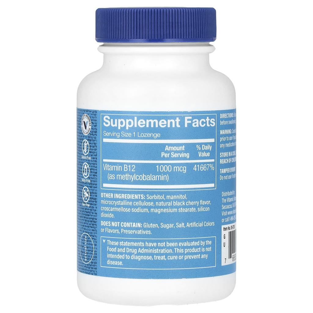 Black Cherry, B12, 1,000Mcg, 120 Lozenges