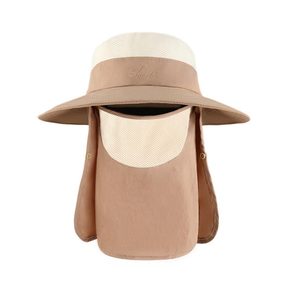 Quick Drying Summer Fisherman Cap Removable Neck Flap Bucket Hat Removable Visor Hat Camping