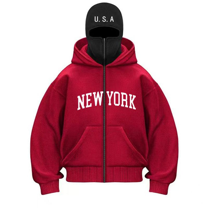 Мужские худи 2025 Весна и Осень Интегрированное худи Худи ниндзя Хип-хоп Сплайсинг Y2k Ретро