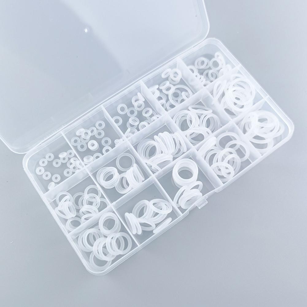 225 шт. силиконовых уплотнительных колец для автомобильного кондиционера, набор метрических уплотнительных прокладок VMQ, белые резиновые кольца, герметик, автомобильный аксессуар