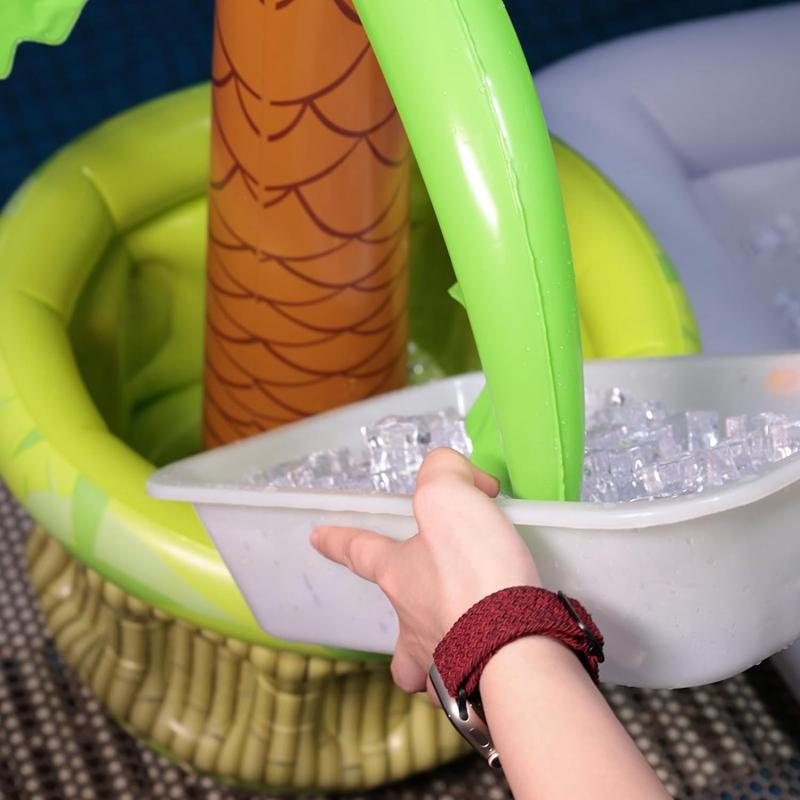 Inflatable Palm Tree Ice Bucket Bear Cooler Drink Holder Hawaiian Birthday Decoration Summer Beach Pool Party Supplies Balloon