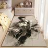 Music Legend Area Rug, Elvis Presley King of Rock Guitar Sketch Pencil Drawing Print, Vintage Music Fan Room Decor, Non-Slip Mat