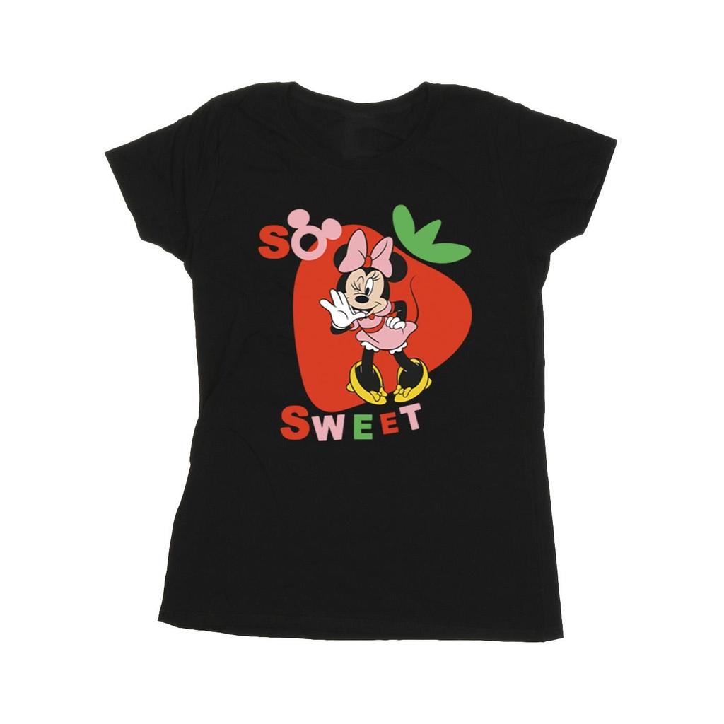 Disney Womens/Ladies Minnie Mouse So Sweet Strawberry Cotton T-Shirt