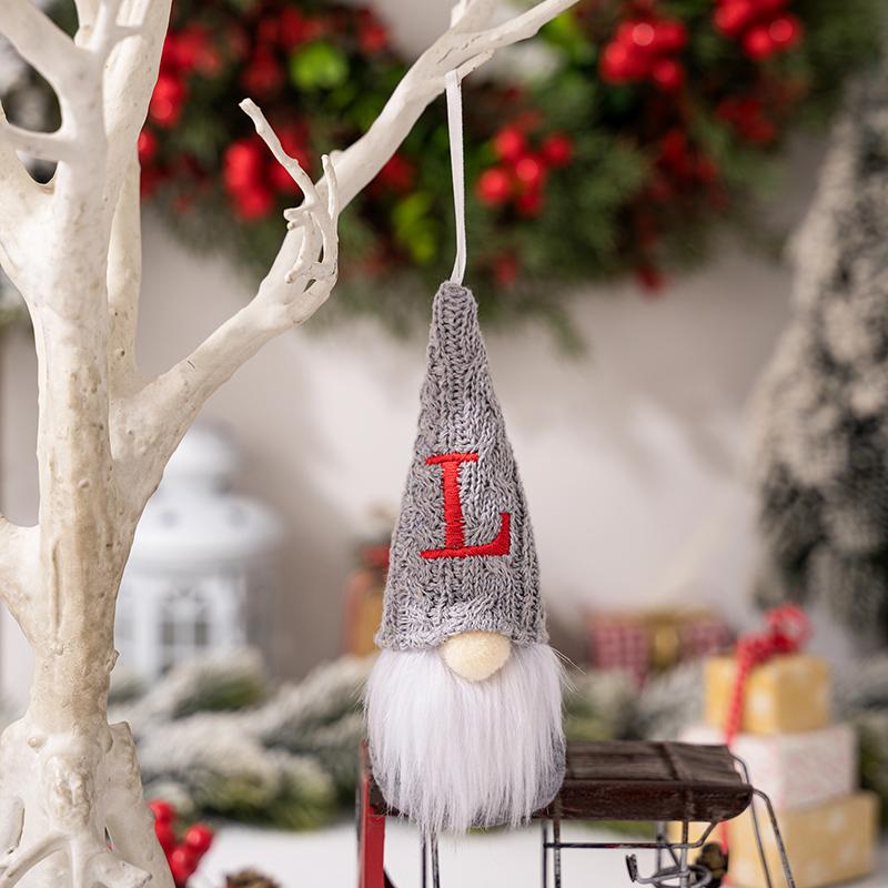 1PC Plush Dwarf Hanging Pendants Letter Embroidered Knitted Hat Faceless Doll Pendants
