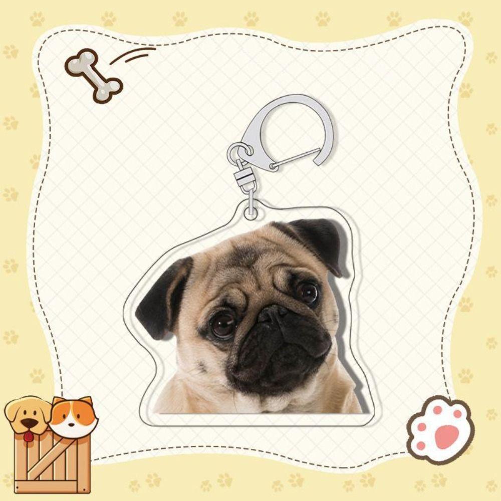 Samoyed Labrador Puppy Pendant Husky Acrylic Corgi Keyring Border Collie Dog Keychain  Unisex