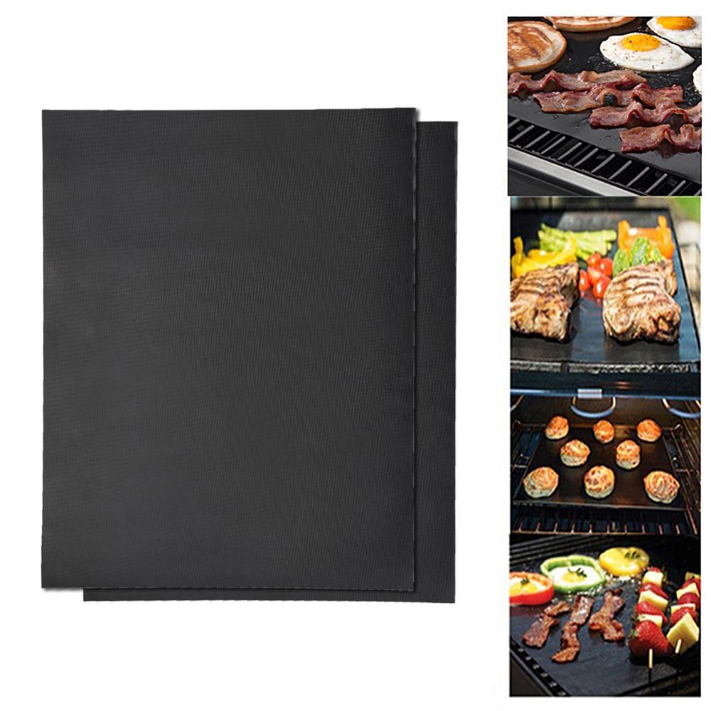 2 PCS Black Reusable Oven Liner Heat Resistant Grilling Cooking Sheet BBQ Grill Mat Toaster Oven
