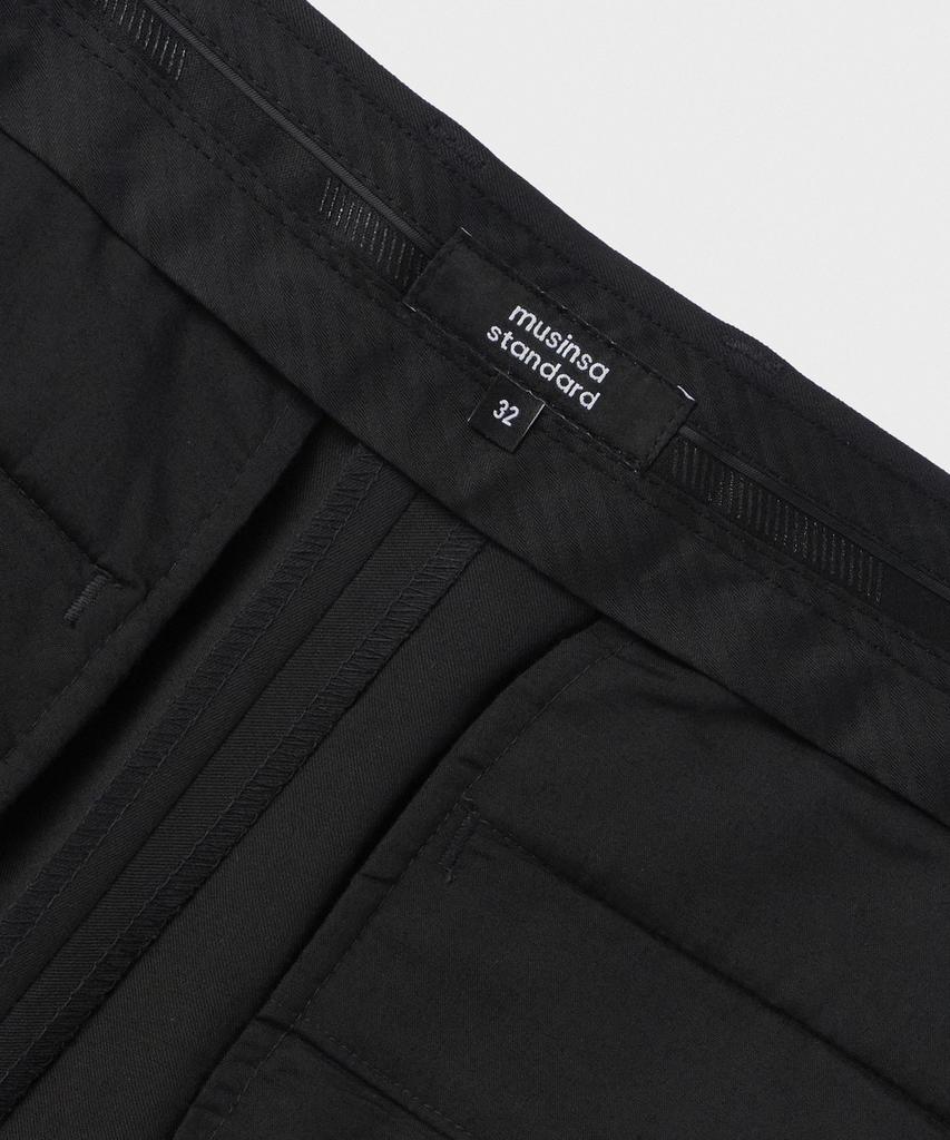 MUSINSA STANDARD Peg-Top Hidden Elastic Waist Slacks [Black]