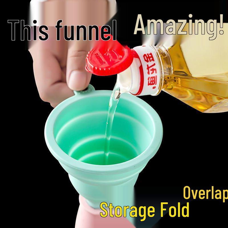 Mini Foldable Silicone Funnel for Household Oil Pouring