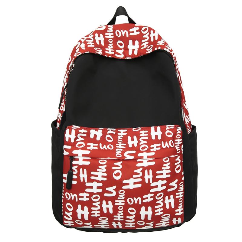 Большая вместительная школьная сумка в стиле колледжа для мужчин и женщин с буквенным принтом, студенческий компьютерный дорожный рюкзак