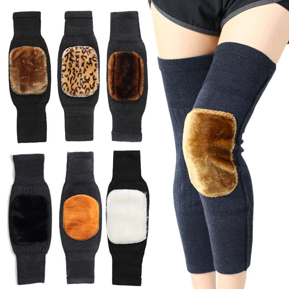 Support Leg Warmer Coldproof Thicken Knee Sleeve Wool Knee Pad  Cycling Ski Running