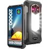 Защищенный смартфон Ulefone Rugking 5 Pro 16 ГБ + 256 ГБ / 2 ТБ 6,78" FHD+ 20000 мАч 64 МП Телефон Портативный Неубиваемый Android 16 NFC, Черный
