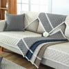 Linen Solid Color Quilted Simple Fabric Sofa Cushion Cushion Non-Slip Sofa Cover