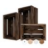 Creative Deco Lot De 3 Caisse En Bois Wengé | 30 X 20 X 15 Cm | Caisse Rangement Bois | Caisse En Bois Vintage | Cagette En Bois