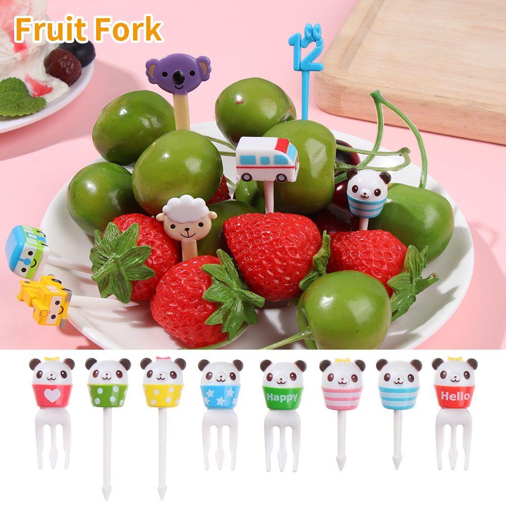 Cartoon Tableware Bento Lunches Decor Fruit Fork Cake Dessert Pick Toothpick Stick
