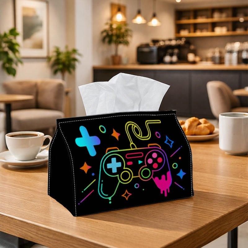1pc Neon Pop Art Modern Tissue Box Featuring a Vibrant Game Controller Design, Perfect for Outdoor Events, Daily Use on Your Desk, And Suitable for Be