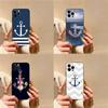 Stripes Anchor Boat Ship Wheel Phone Case For IPhone 12 Pro 11 13 Max Mini 6 6s 7 8 Xs X Xr Plus SE2020 TPU Fundas Shell Cover
