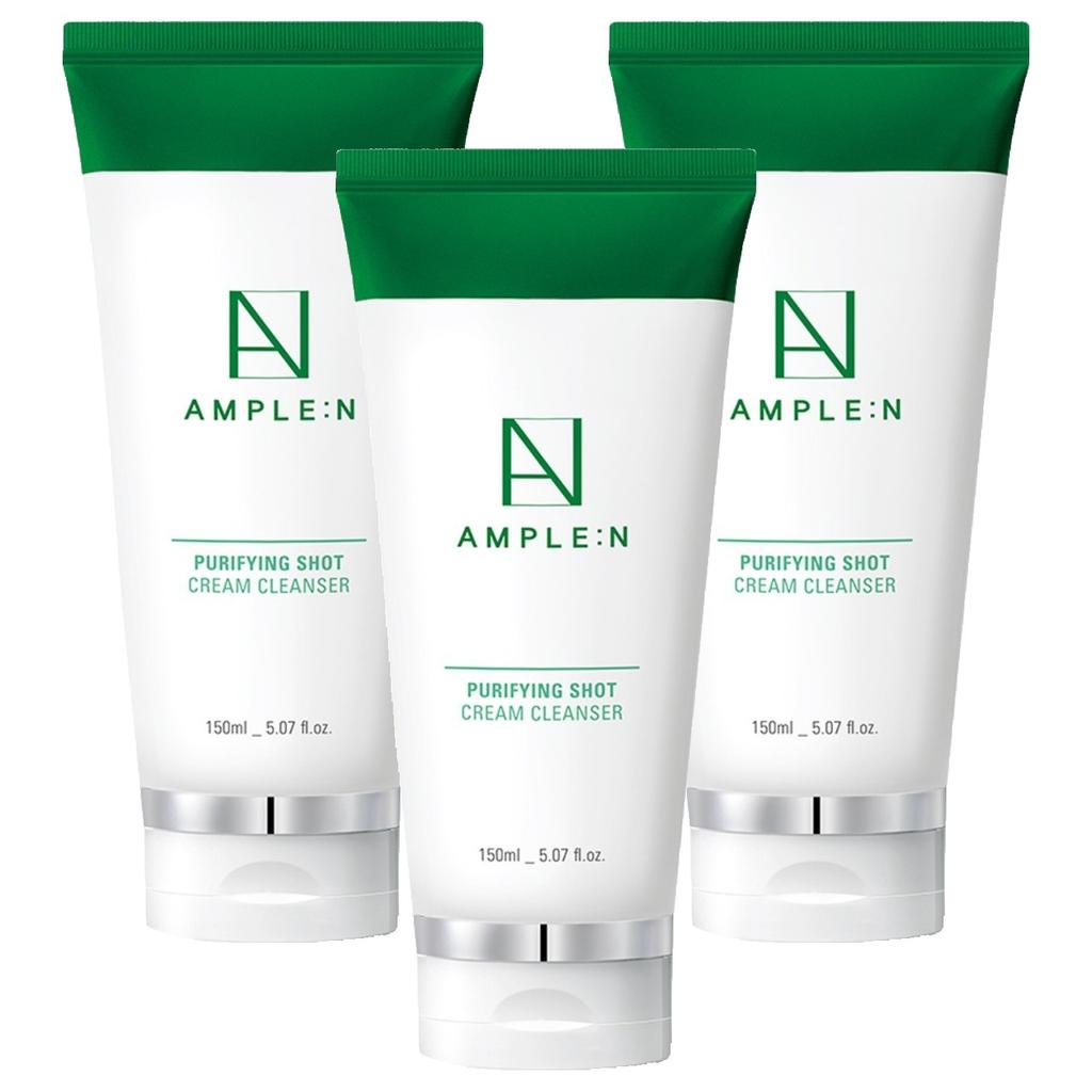 Ample:N Purifying Shot Cream Cleanser 150ml Pore Refining Facial Cleanser Exfoliate & Remove Makeup Residue And Impurities From Pores Texture