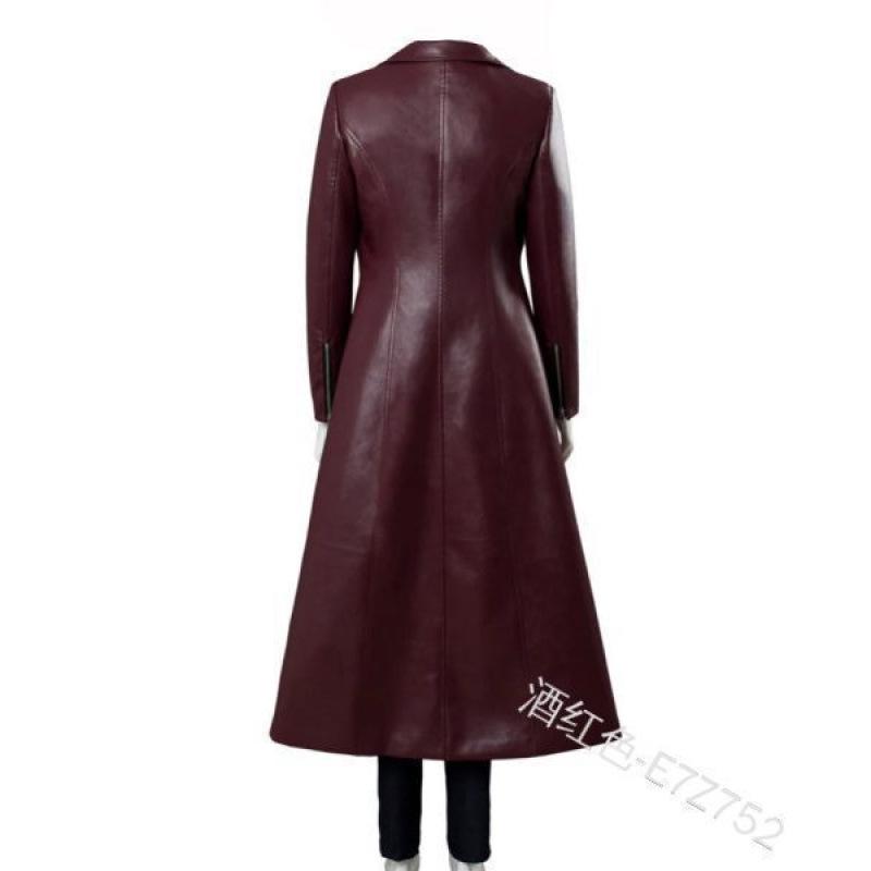 Женская европейская кожаная куртка: Ветровка средней длины, стройнящая, большого размера (E7Z752)