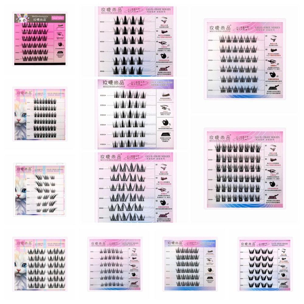 Soft Self-adhesive False Eyelashes DIY Segmented Eyelashes Bundles Glue-Free Fake Lashes  Make Up