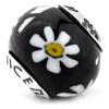 Perle De Verre - Viceroy - VMB0038-25 - Noir - Blanc - Jaune - 1 Cm