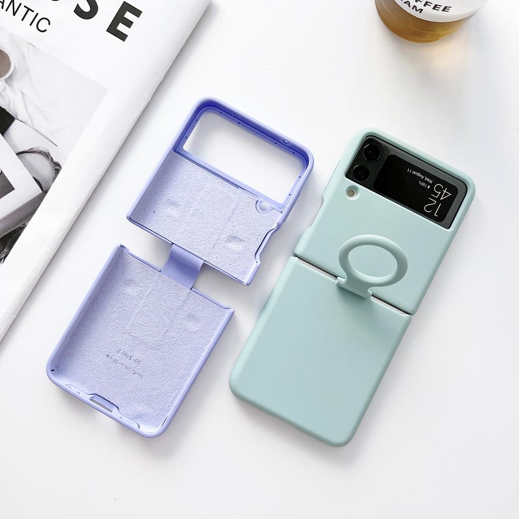 Для Samsung Galaxy Z Flip 4 3 Роскошный простой силиконовый чехол с пряжкой, складной противоударный защитный чехол, аксессуары