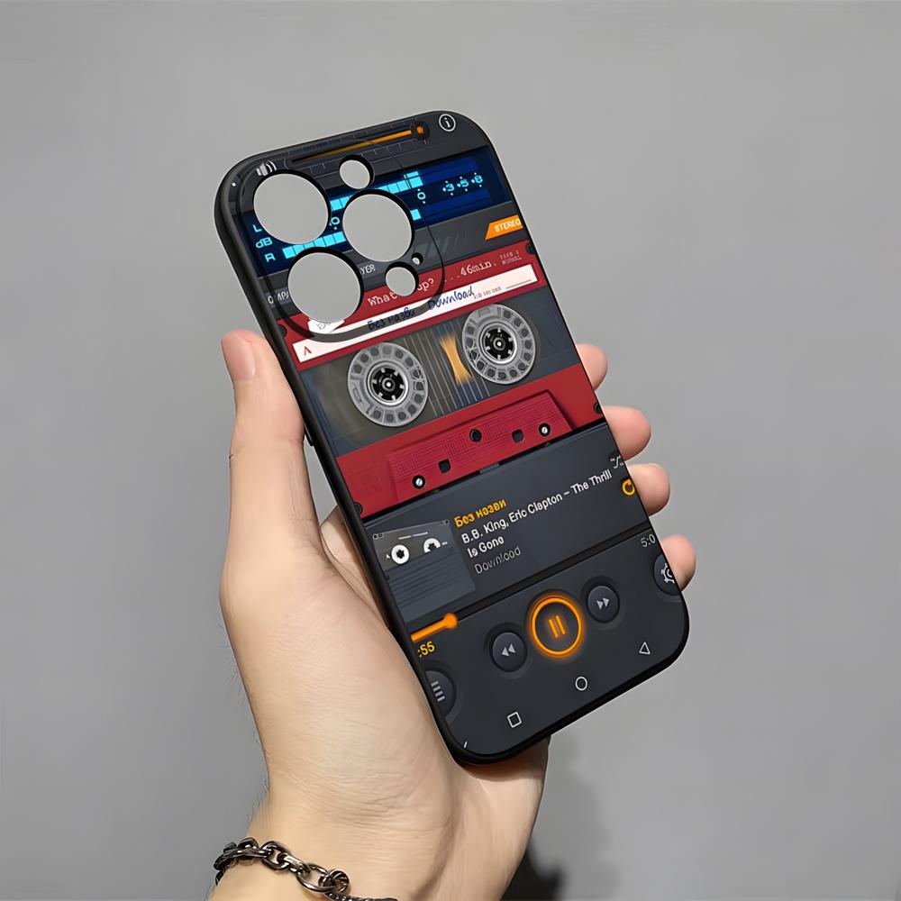 Ретро Музыкальные Кассеты Камера Чехол для Телефона Для 16 Pro Max Iphone 15 14 Pro Max 13pro 11 X Xs Xr 8 7Plus Силиконовый Чехол