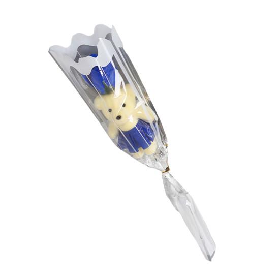 Букет из роз на День святого Валентина с мишкой Одиночная мыльная роза с плюшевым мишкой Искусственный букет роз Подарки на свадьбы, юбилеи