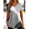 New Women's T-Shirt Curve Print V-Neck Fashion Streetwear Female Clothing Casual Summer Short Sleeve Pullover T Shirt for Women