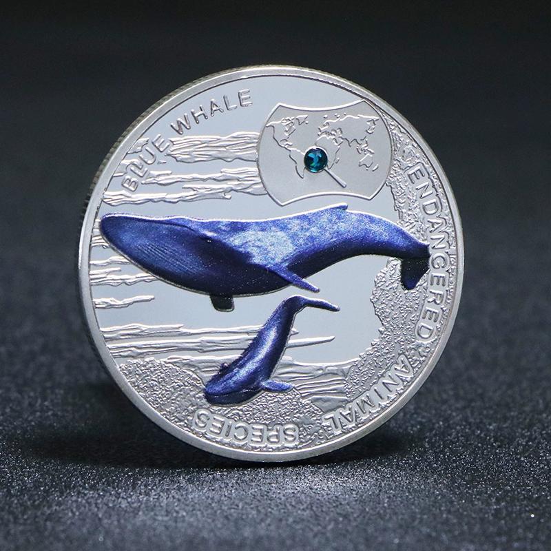 Австралия, Памятная монета «Берегите дикую природу», Памятная медаль «Глубоководный синий кит», Посеребренная монета