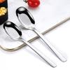 Soup Spoon Extended Handle Mirror Polished Comfortable Grip Anti-rust Tableware Anti-scald Smooth Edge Meal Spoon for Dining Room