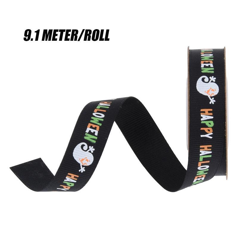 5/10 ярдов 10/15/25 мм хэллоуин украшения Grosgrain лента напечатанная хэллоуин лента для свадьбы рождественское украшение DIY обертка