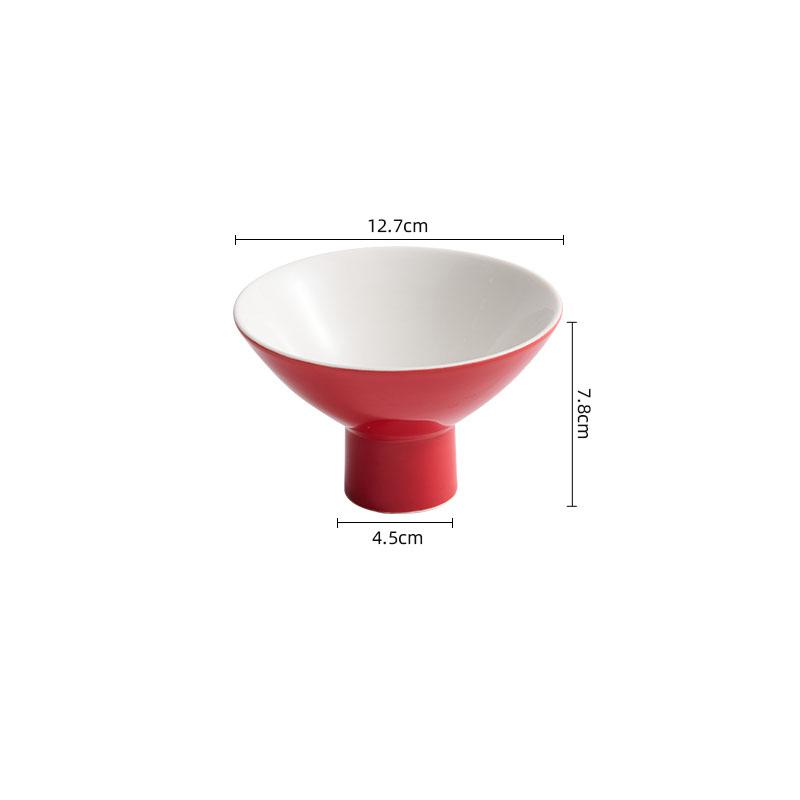 Creative Ceramic High Legged Deep Bowl Dessert Bowl Salad Bowl Snack Bowls Restaurant Molecular Cuisine Specialty Tableware