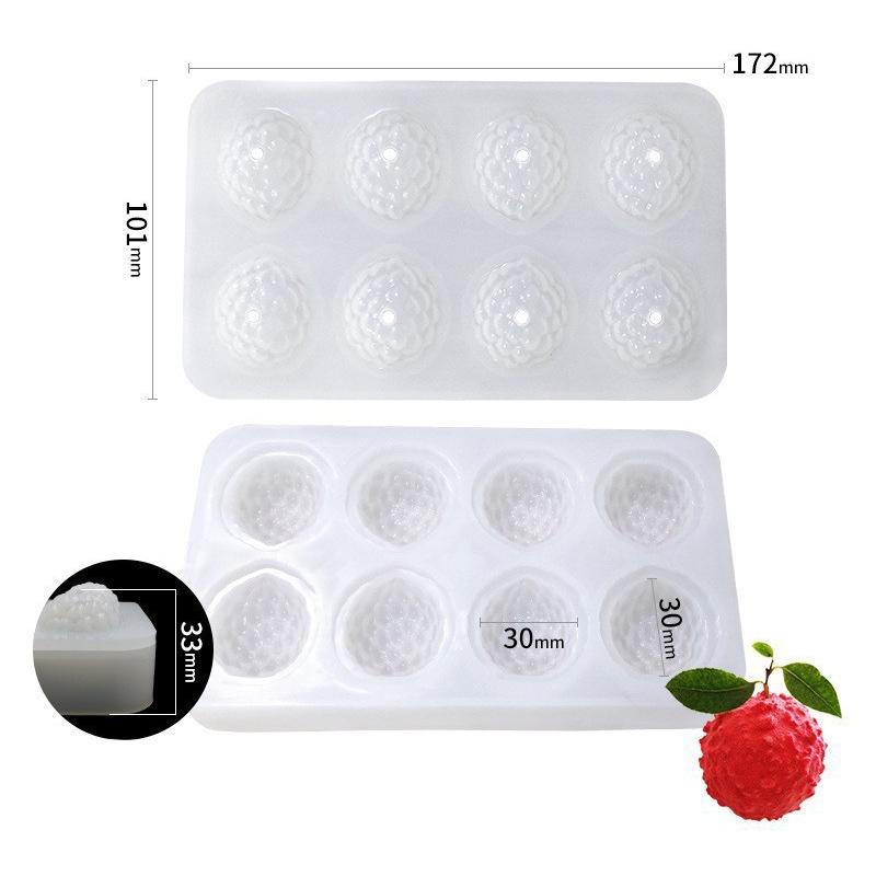 Силиконовая форма для выпечки на 6 ячеек для черничного муссового торта, форма для десертов в виде фруктов, для шоколадного пудинга