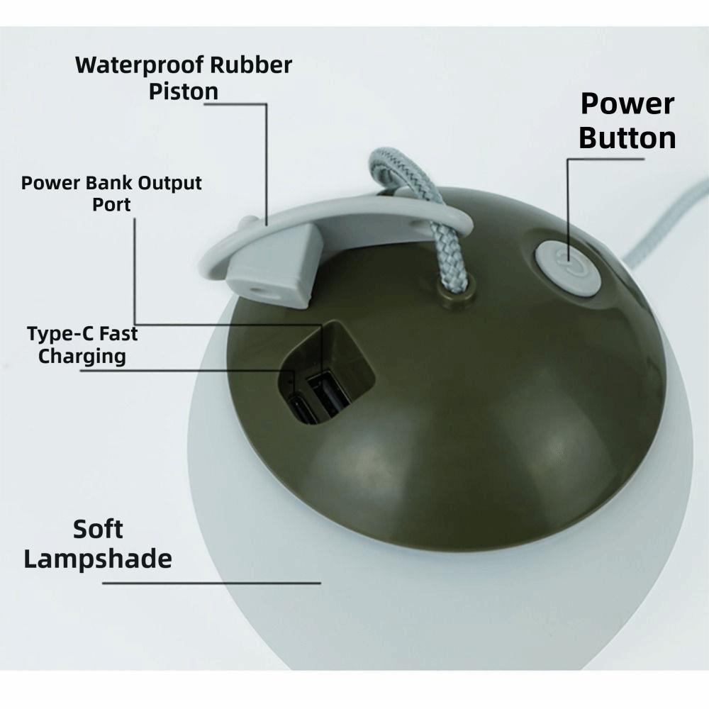 Multifunctional USB Charging Tent Light Silicone Material Portable Lamp Camping Lantern Camping