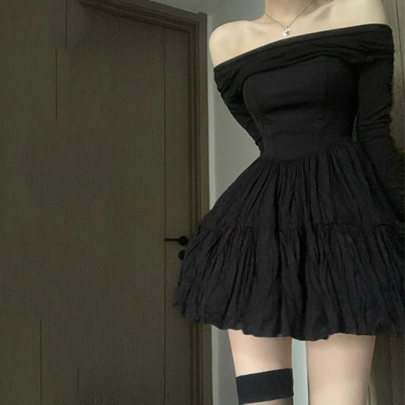 Платье с одной линией плеча и длинным рукавом, женское весеннее платье в стиле французской светской львицы, утягивающее талию, платье Peng